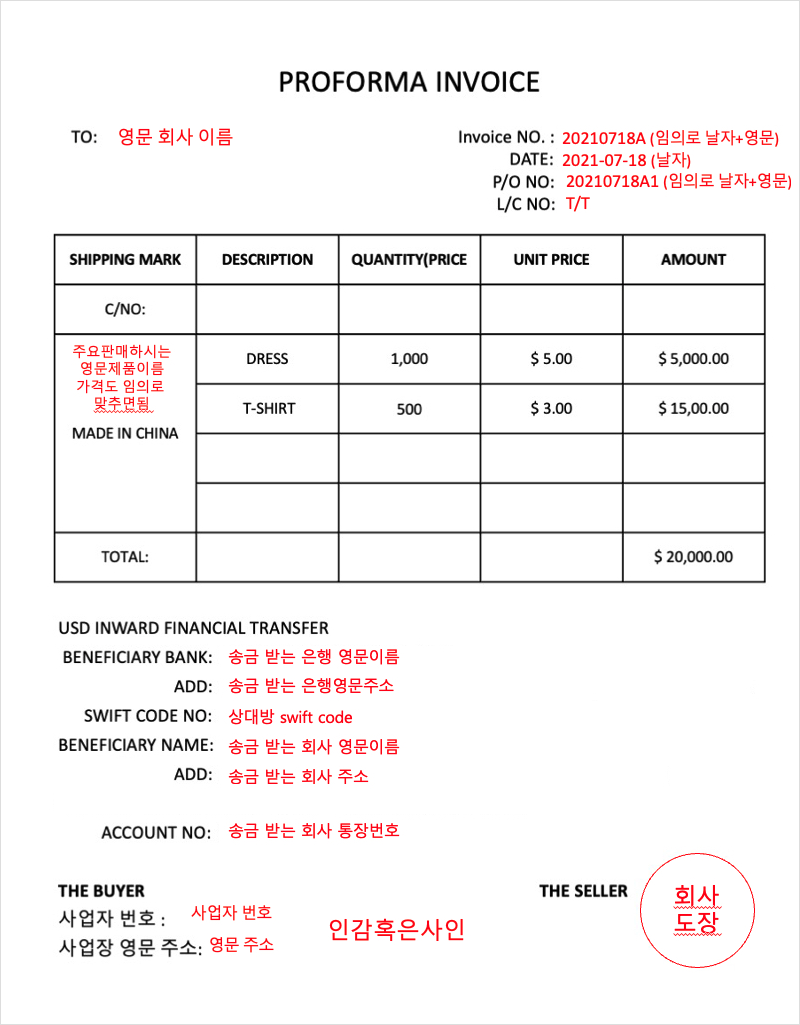 PROFORMA INVOICE